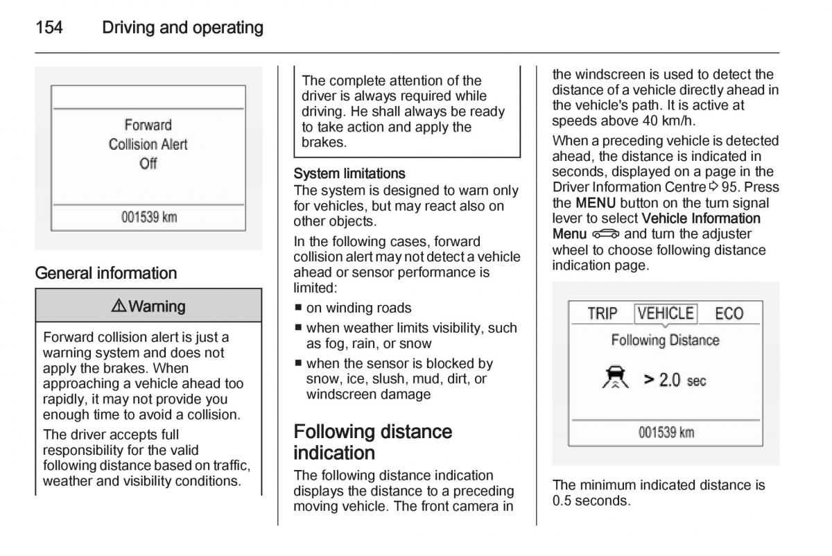 Opel Corsa E owners manual / page 156