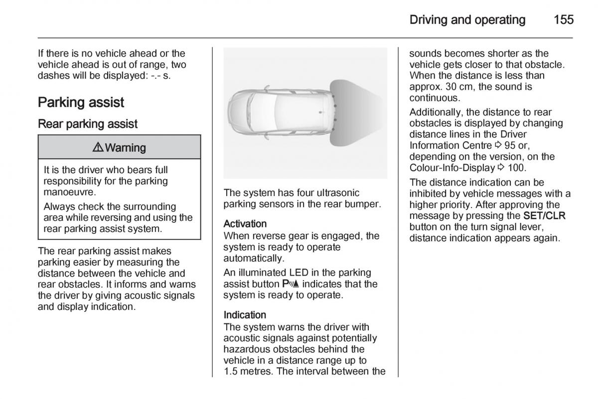 Opel Corsa E owners manual / page 157