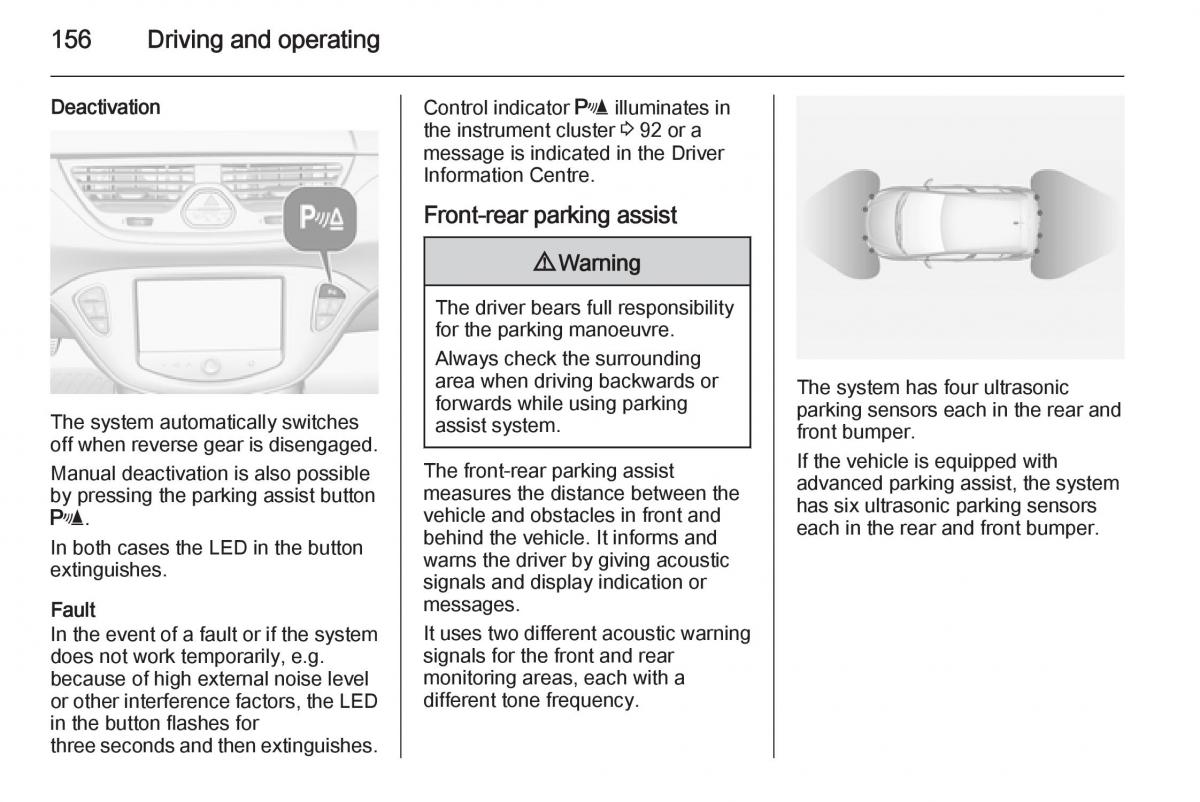 Opel Corsa E owners manual / page 158