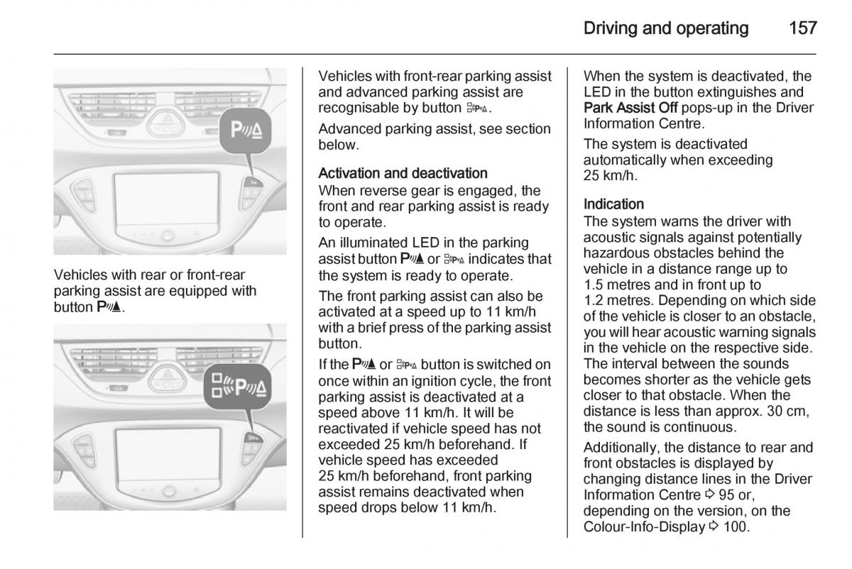 Opel Corsa E owners manual / page 159