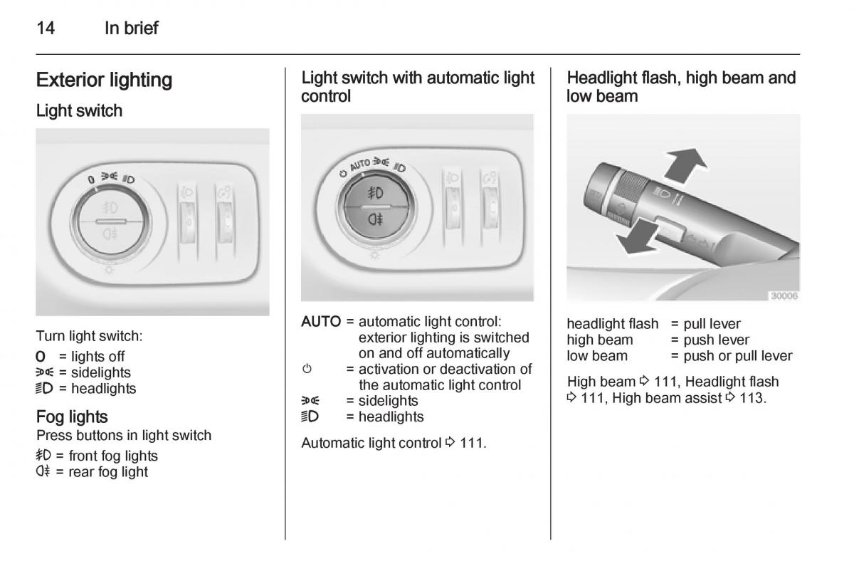 Opel Corsa E owners manual / page 16