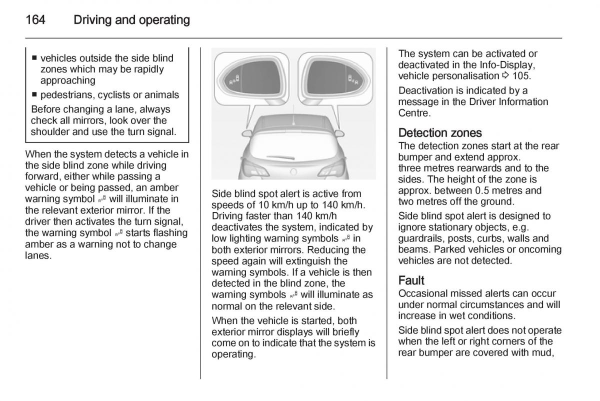 Opel Corsa E owners manual / page 166