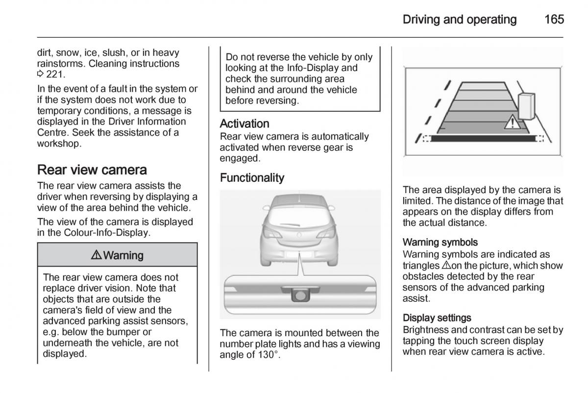 Opel Corsa E owners manual / page 167