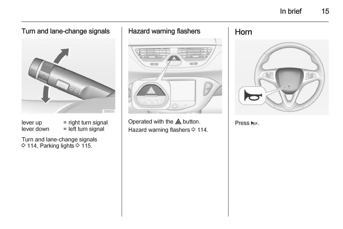 Opel Corsa E owners manual / page 17