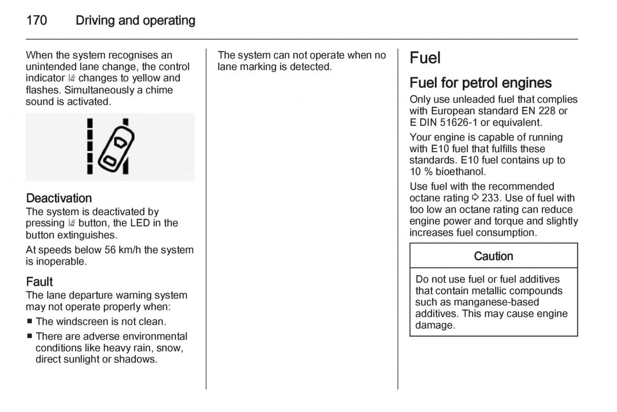 Opel Corsa E owners manual / page 172