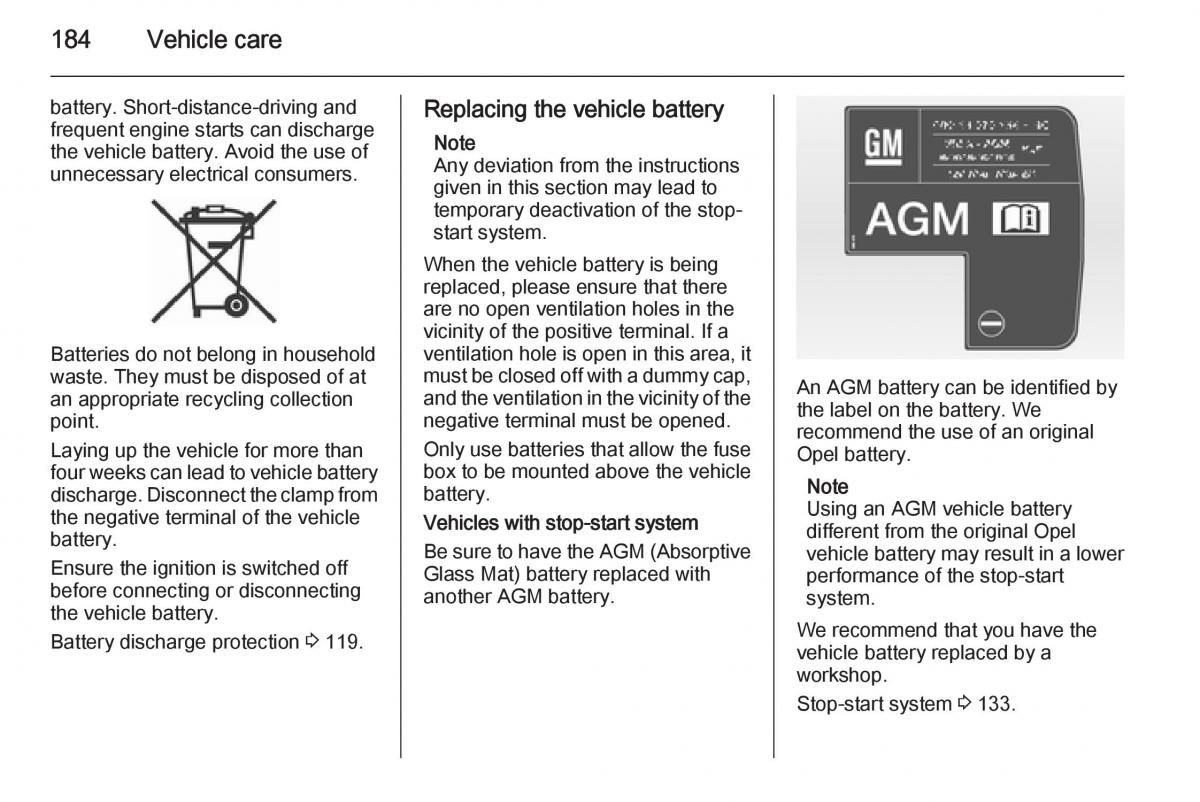 Opel Corsa E owners manual / page 186