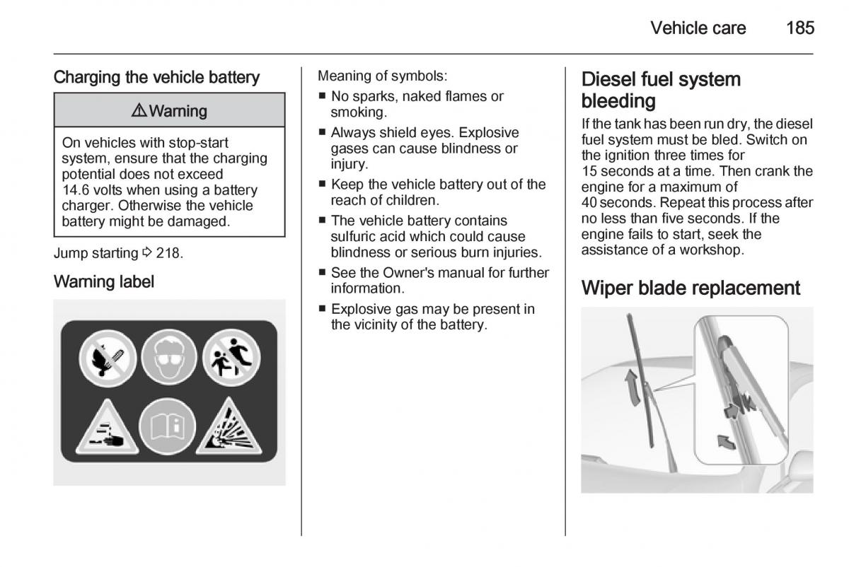 Opel Corsa E owners manual / page 187