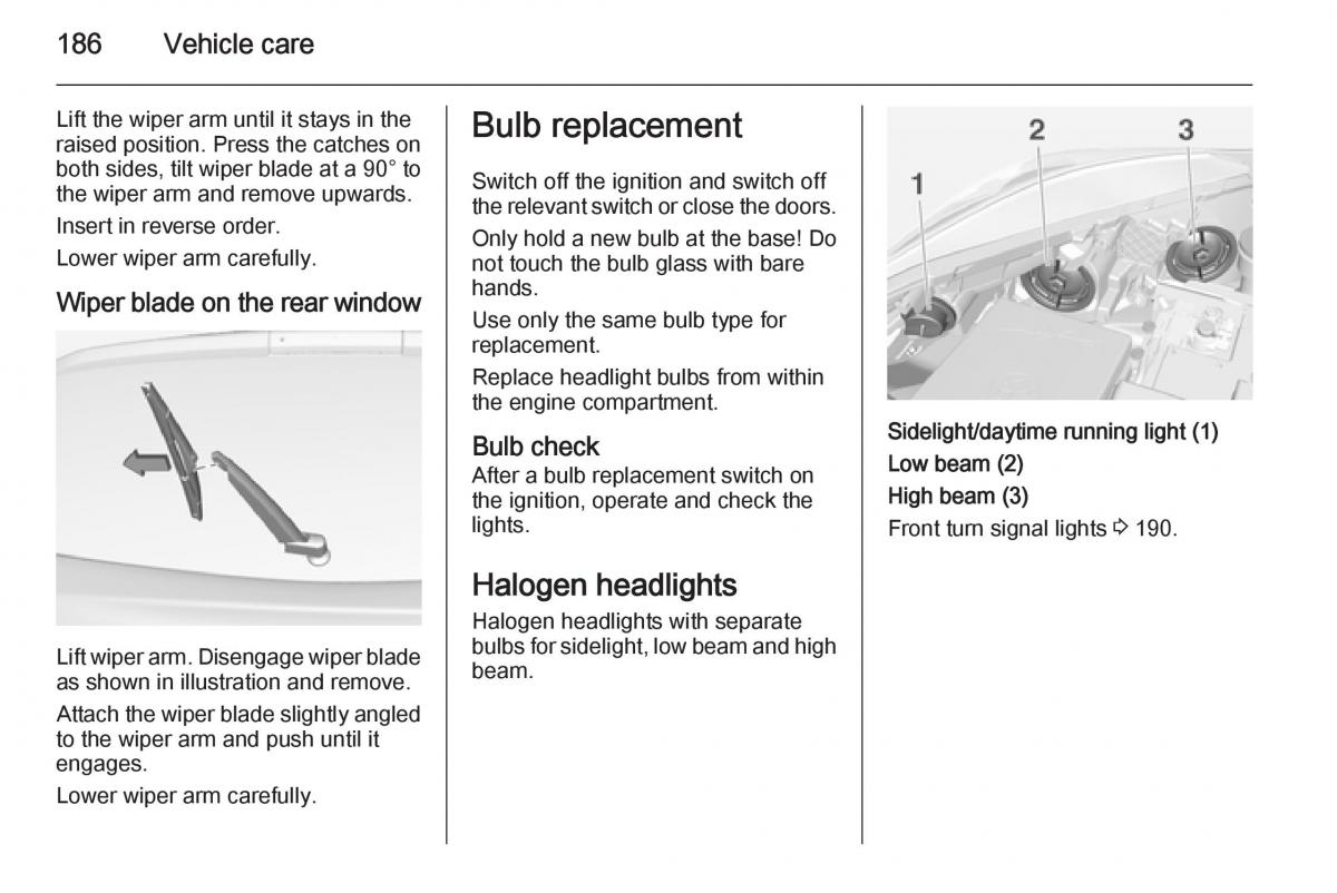 Opel Corsa E owners manual / page 188