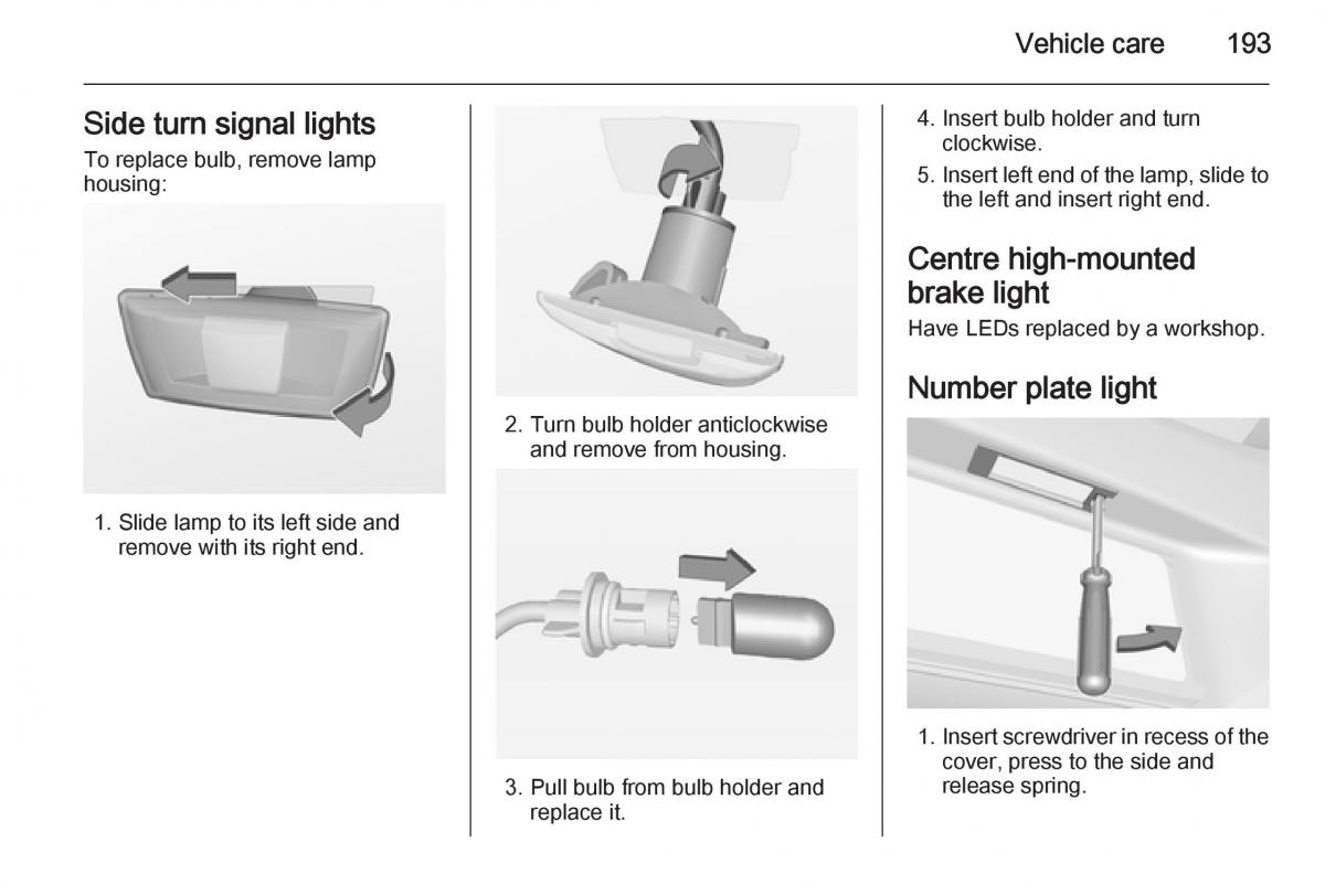 Opel Corsa E owners manual / page 195