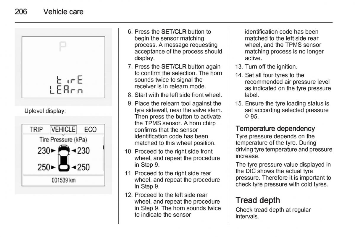 Opel Corsa E owners manual / page 208