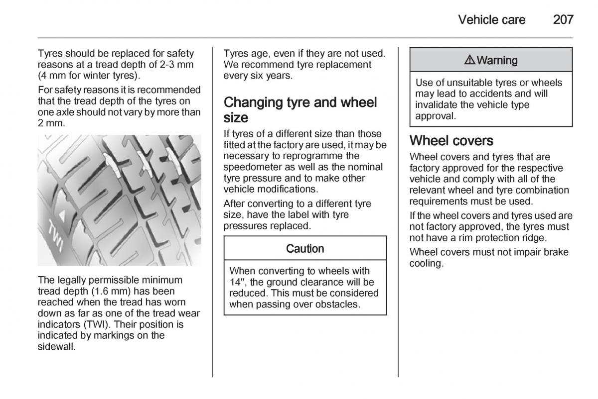 Opel Corsa E owners manual / page 209