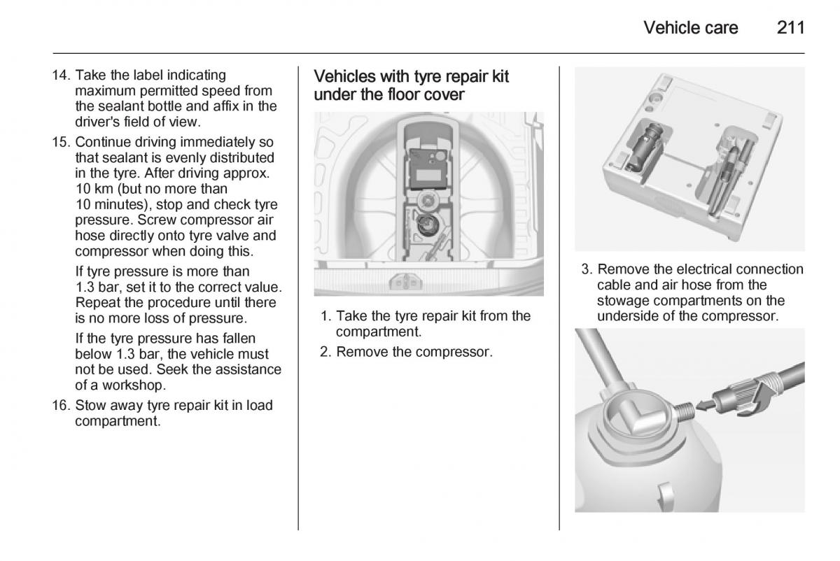 Opel Corsa E owners manual / page 213