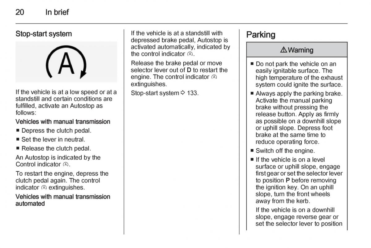 Opel Corsa E owners manual / page 22