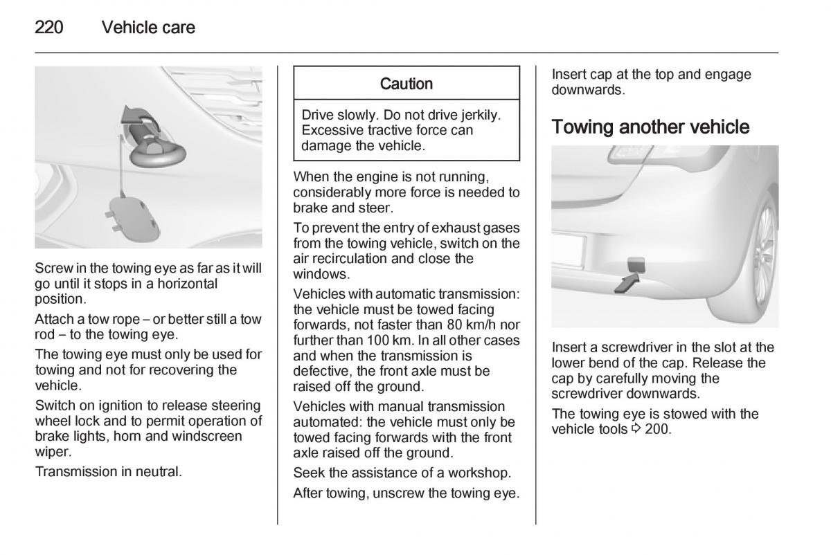 Opel Corsa E owners manual / page 222