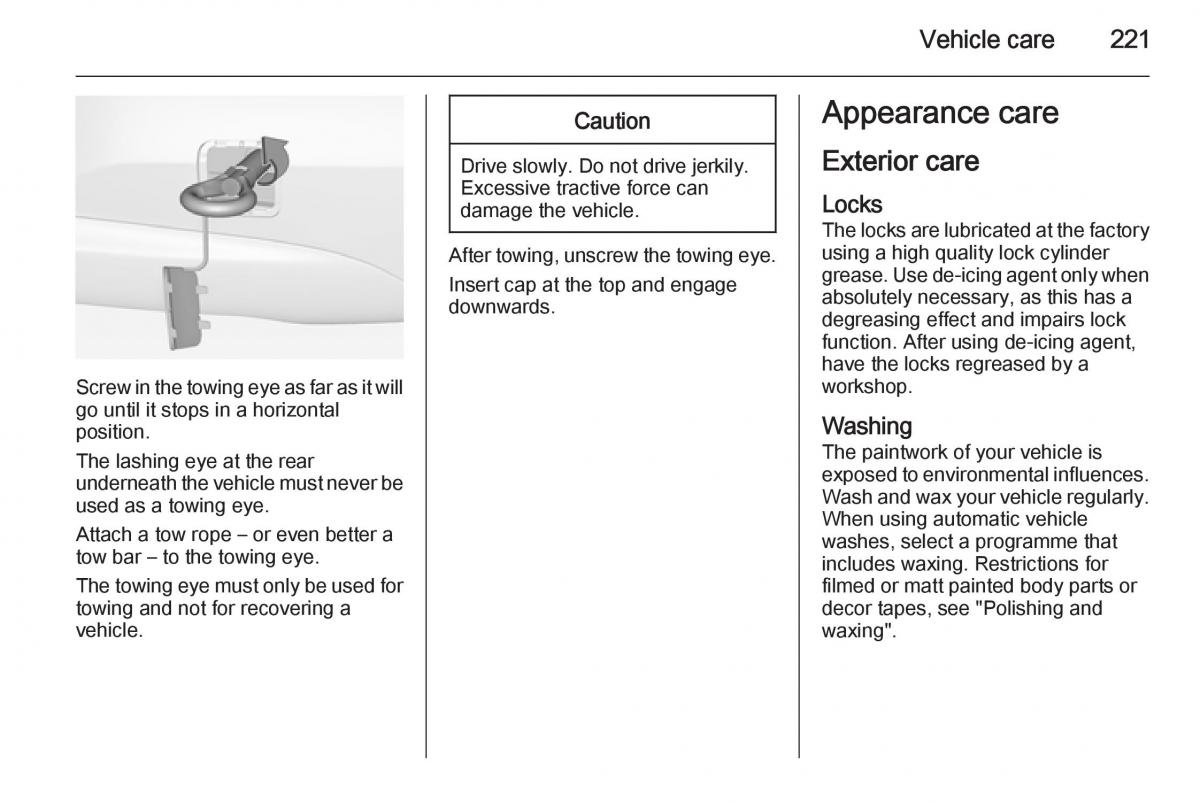 Opel Corsa E owners manual / page 223