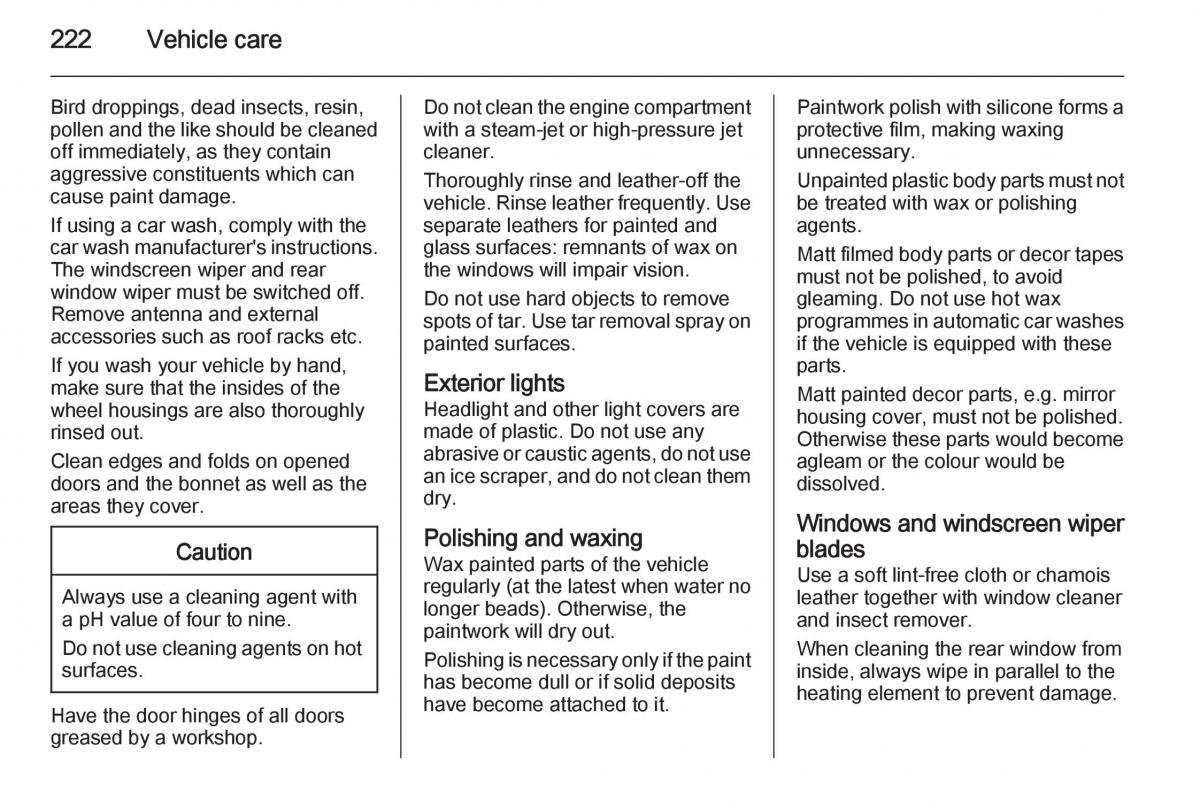 Opel Corsa E owners manual / page 224