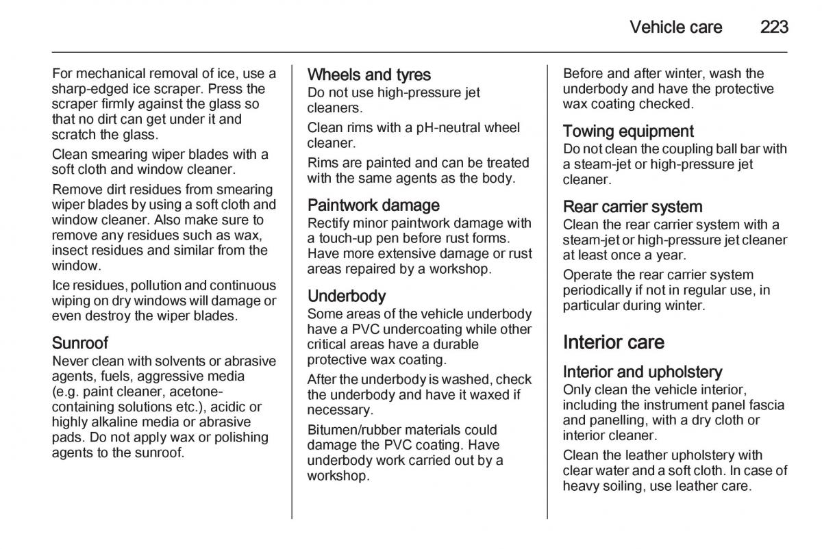 Opel Corsa E owners manual / page 225