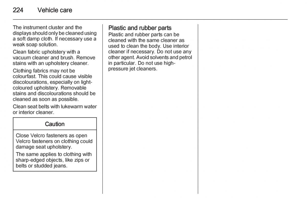 Opel Corsa E owners manual / page 226