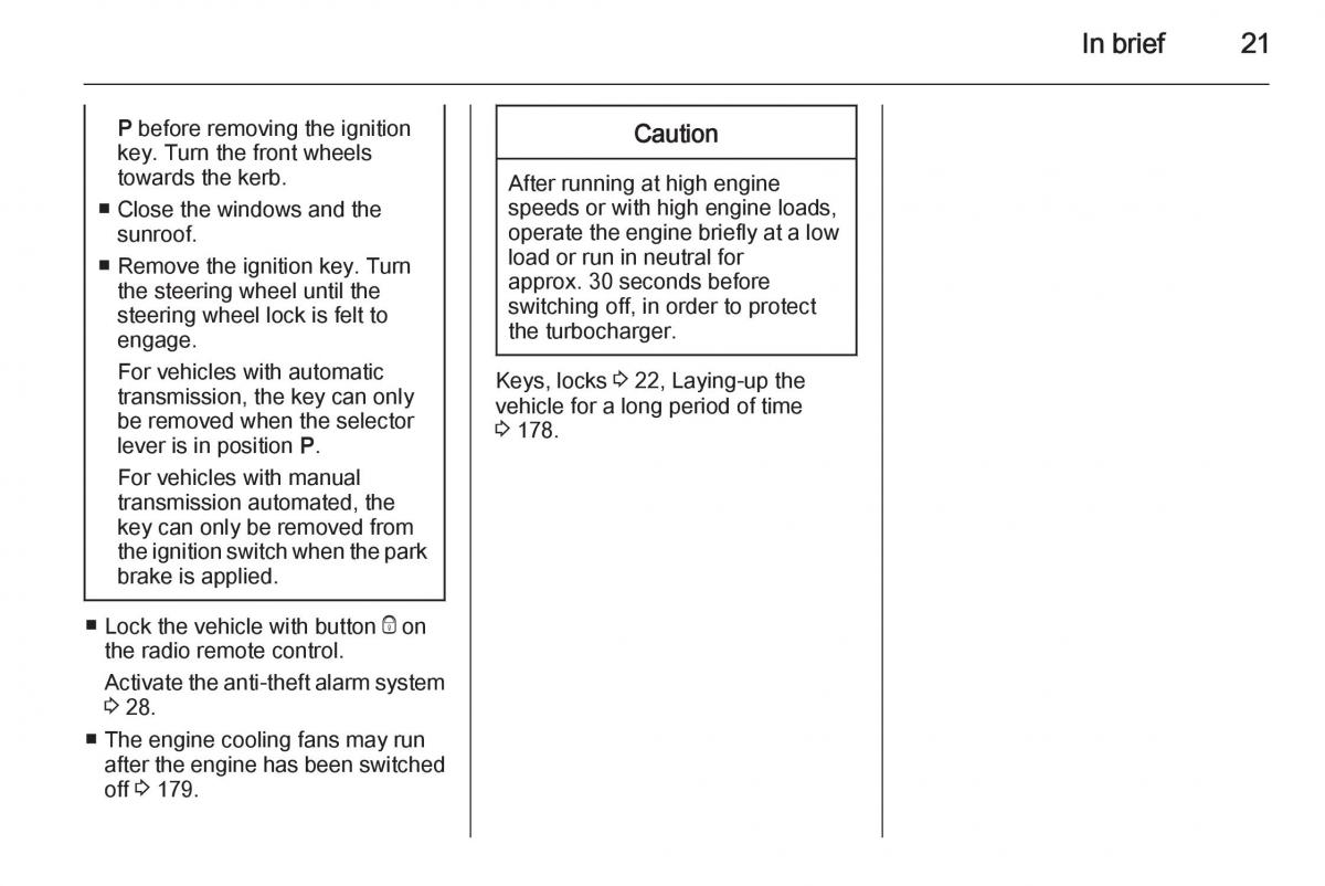 Opel Corsa E owners manual / page 23