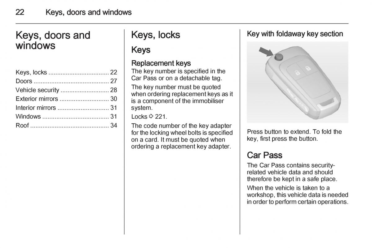 Opel Corsa E owners manual / page 24