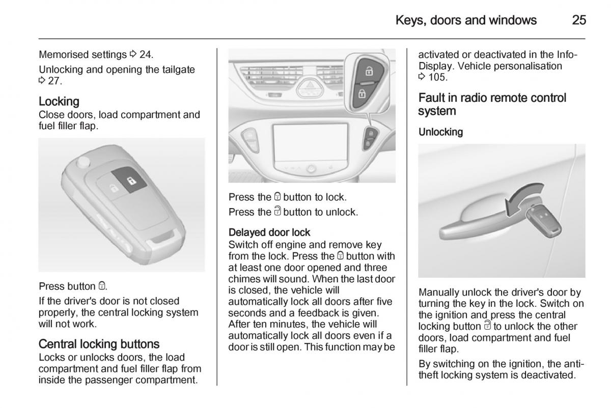 Opel Corsa E owners manual / page 27