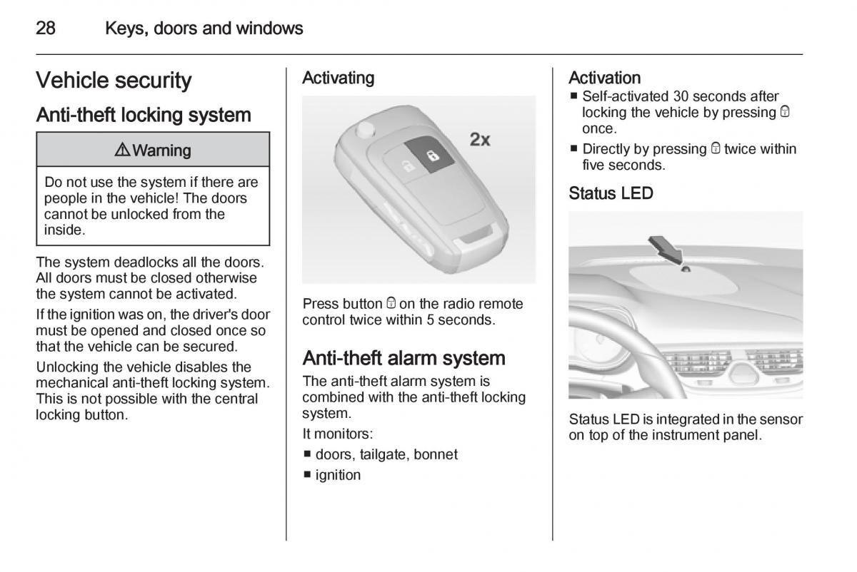 Opel Corsa E owners manual / page 30