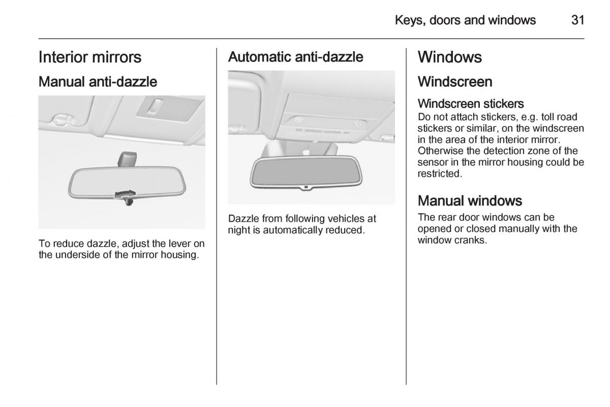 Opel Corsa E owners manual / page 33