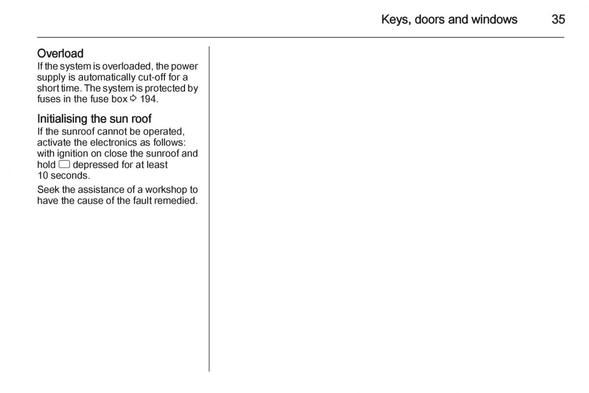 Opel Corsa E owners manual / page 37