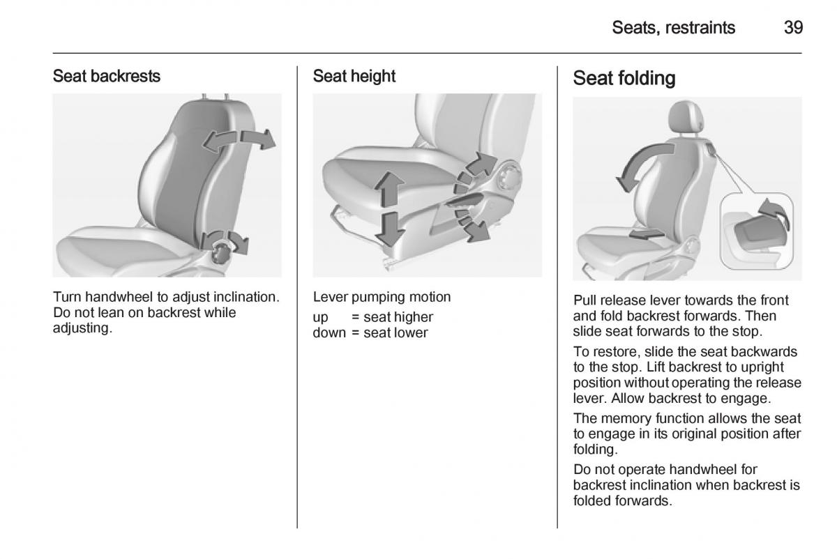 Opel Corsa E owners manual / page 41