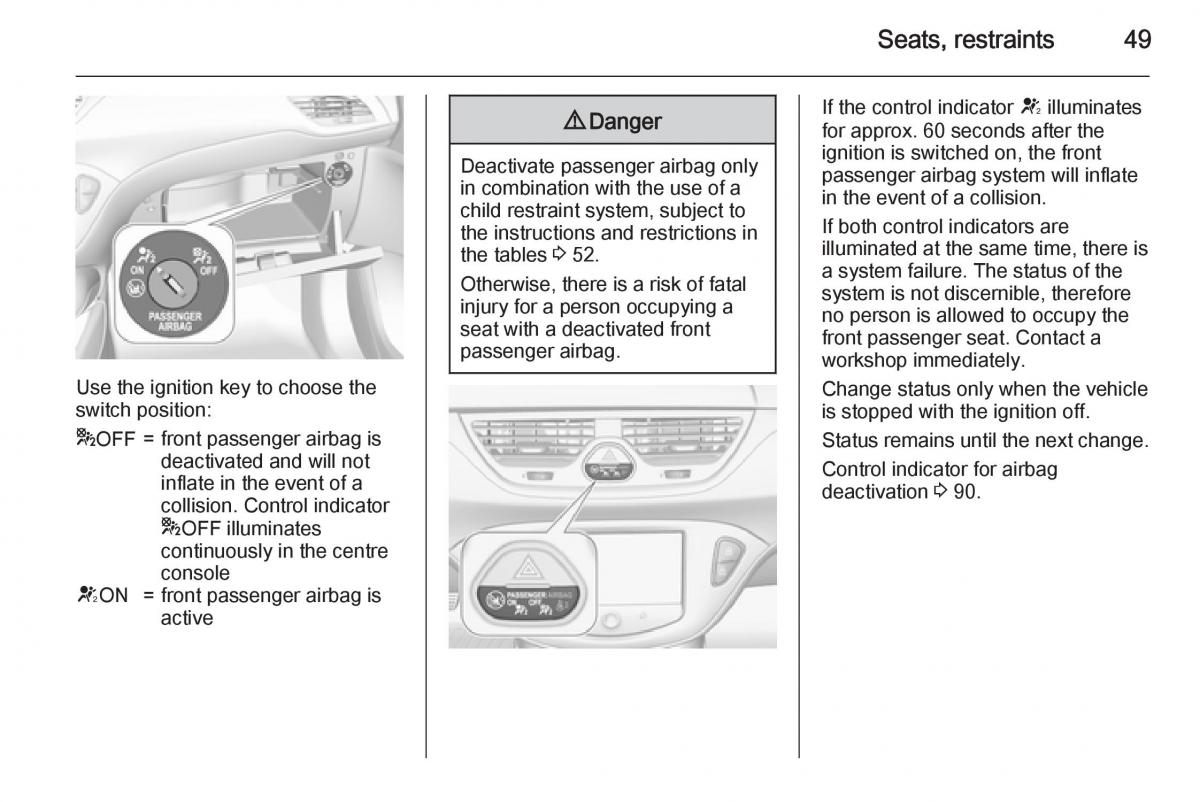 Opel Corsa E owners manual / page 51