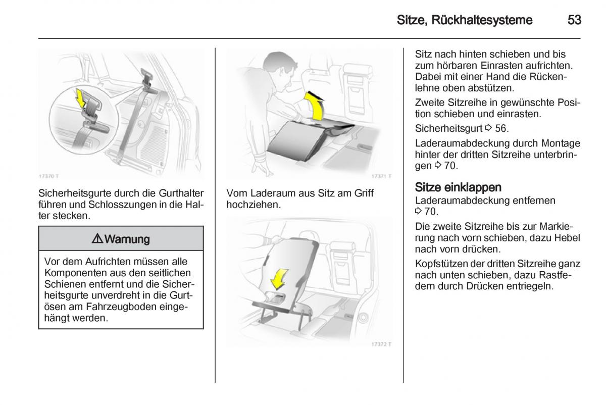 Opel Zafira B Handbuch / page 55