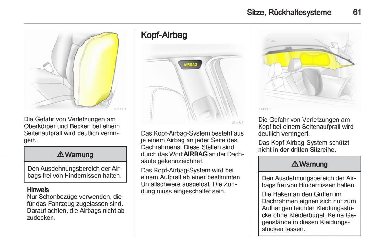 Opel Zafira B Handbuch / page 63