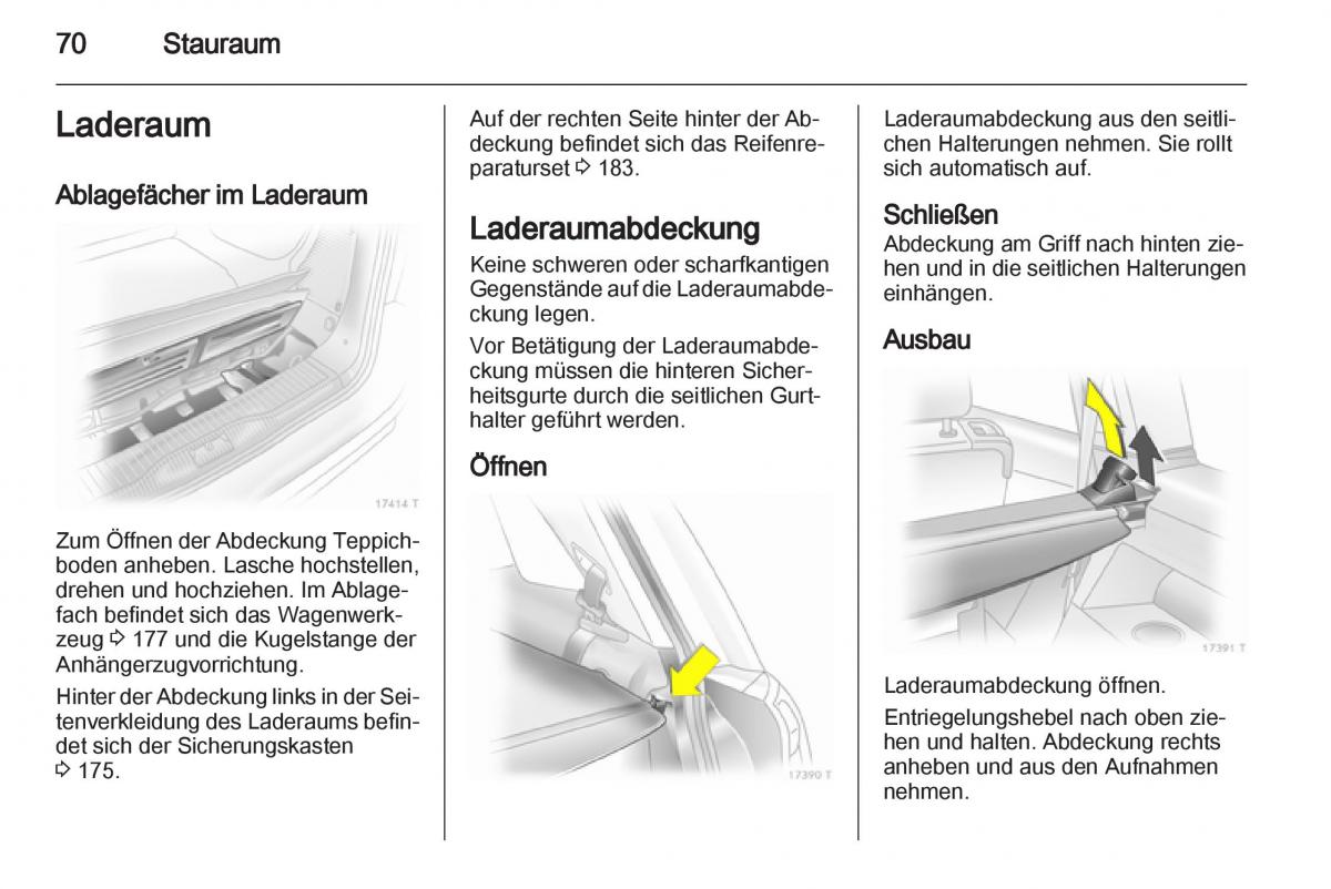 Opel Zafira B Handbuch / page 72