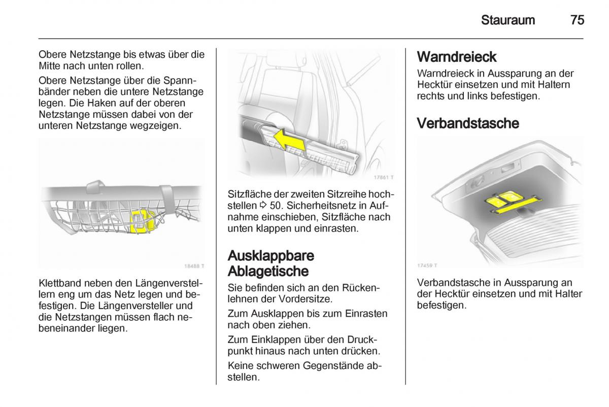 Opel Zafira B Handbuch / page 77