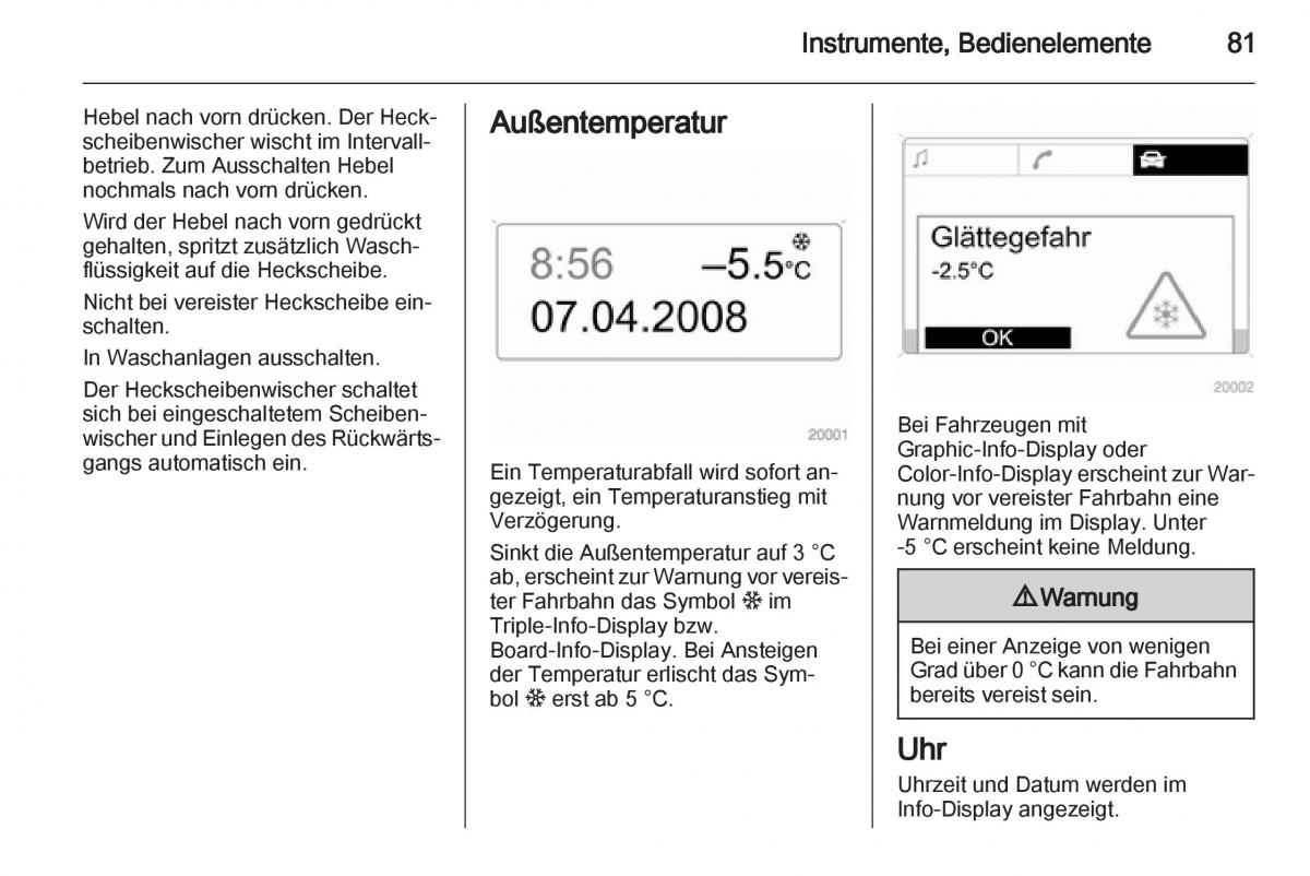 Opel Zafira B Handbuch / page 83