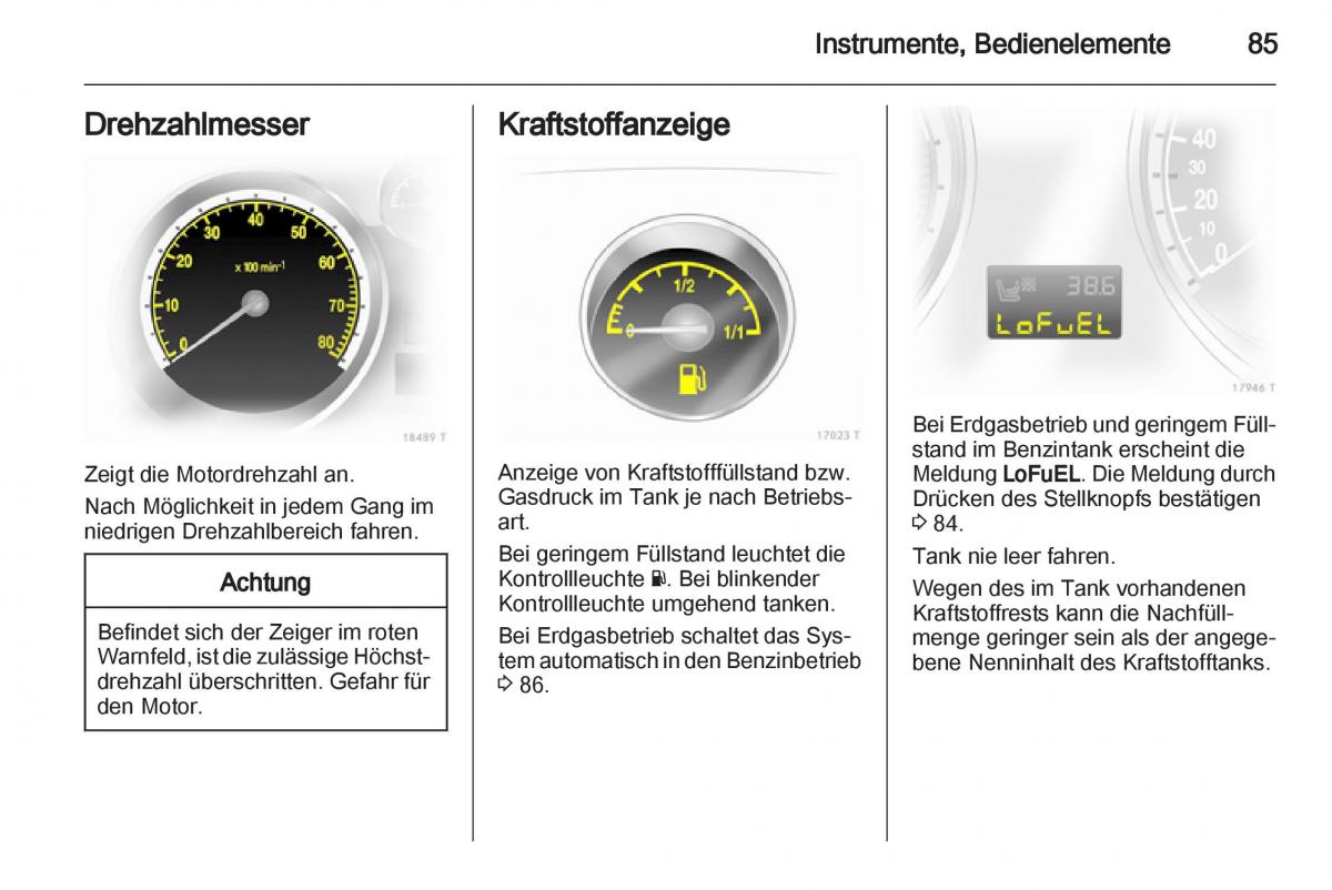 Opel Zafira B Handbuch / page 87