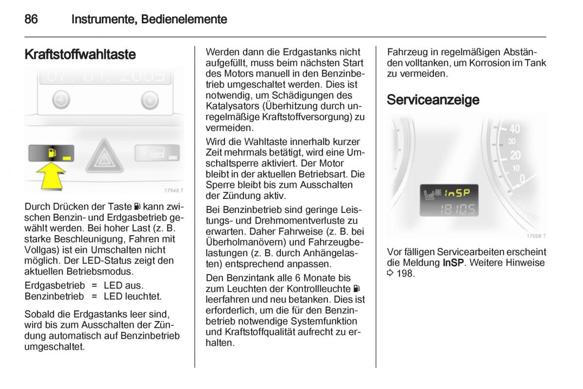 Opel Zafira B Handbuch / page 88