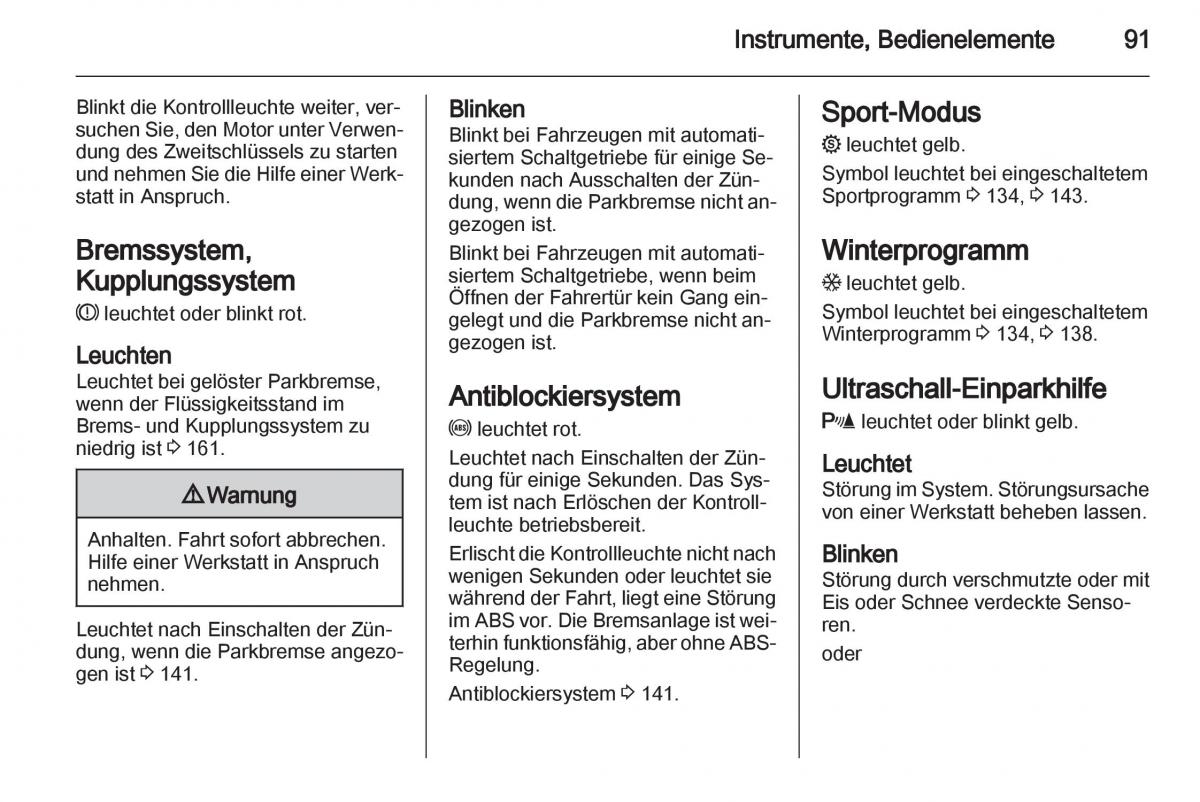 Opel Zafira B Handbuch / page 93