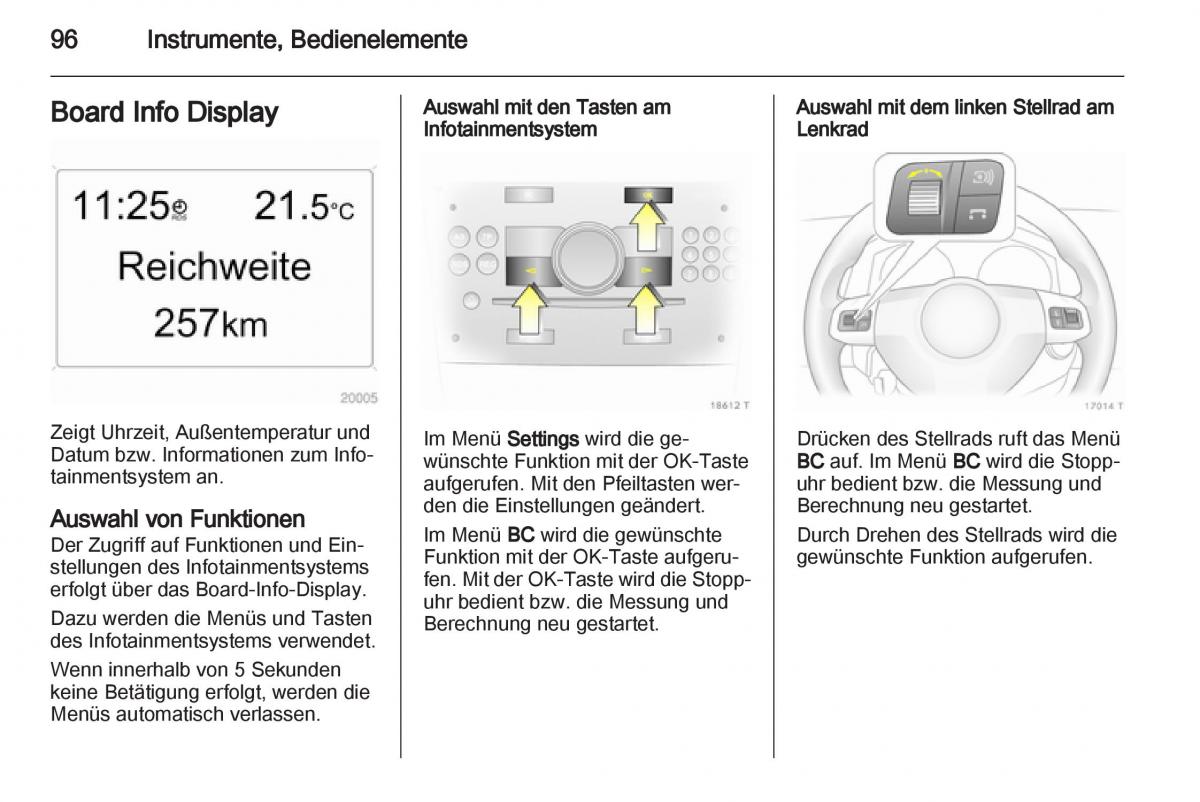 Opel Zafira B Handbuch / page 98