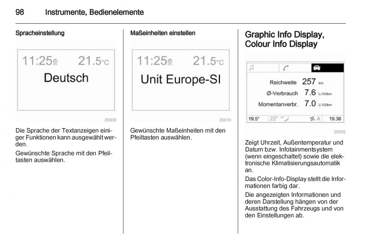 Opel Zafira B Handbuch / page 100