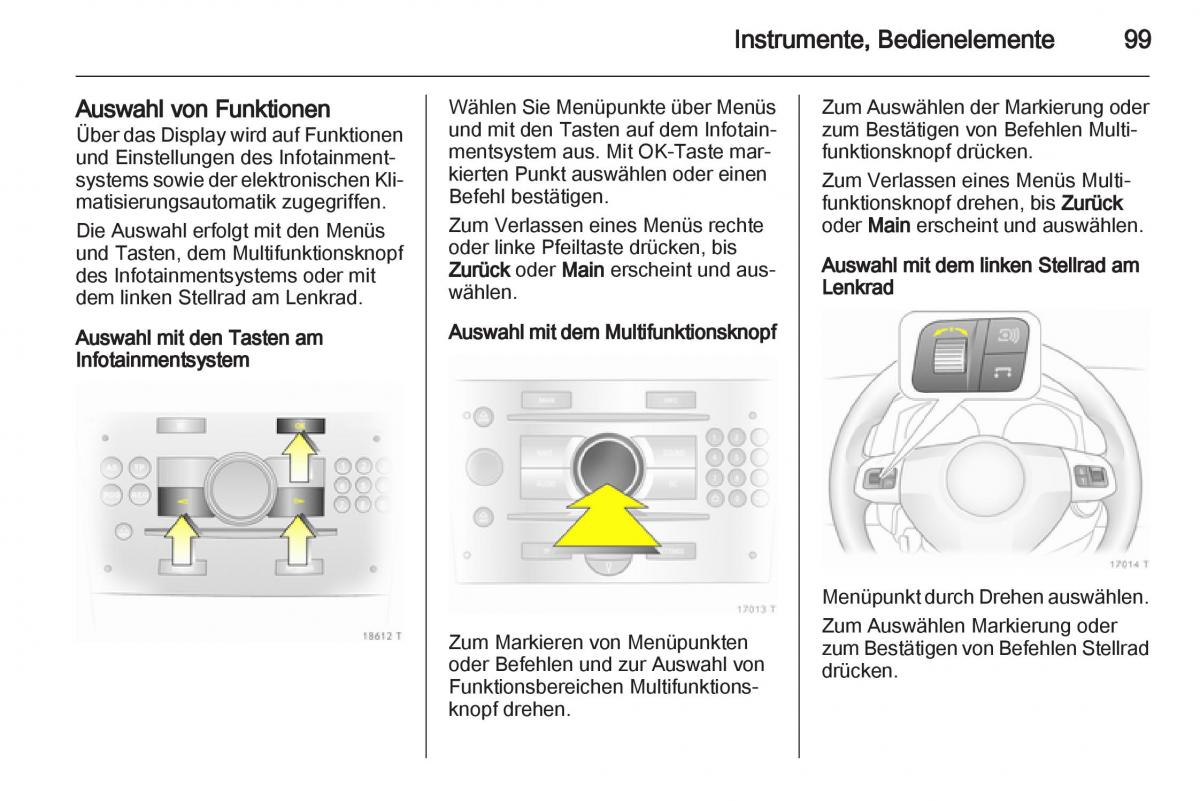 Opel Zafira B Handbuch / page 101