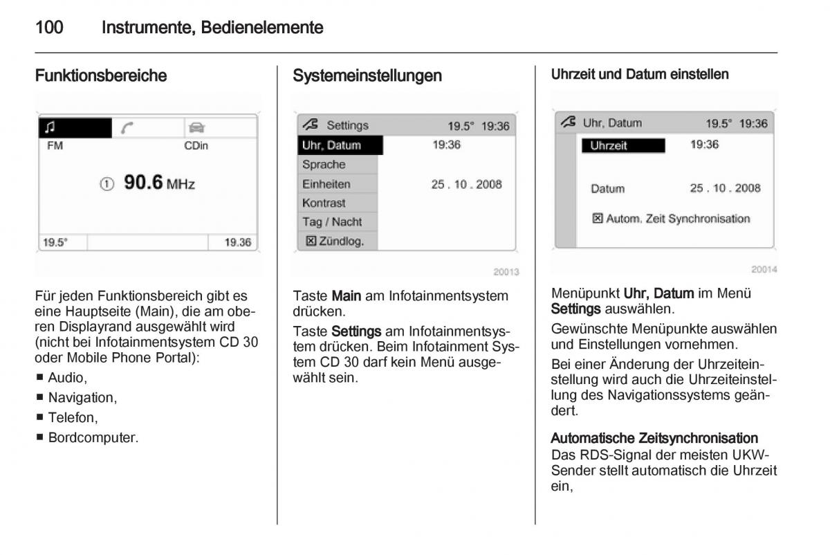 Opel Zafira B Handbuch / page 102