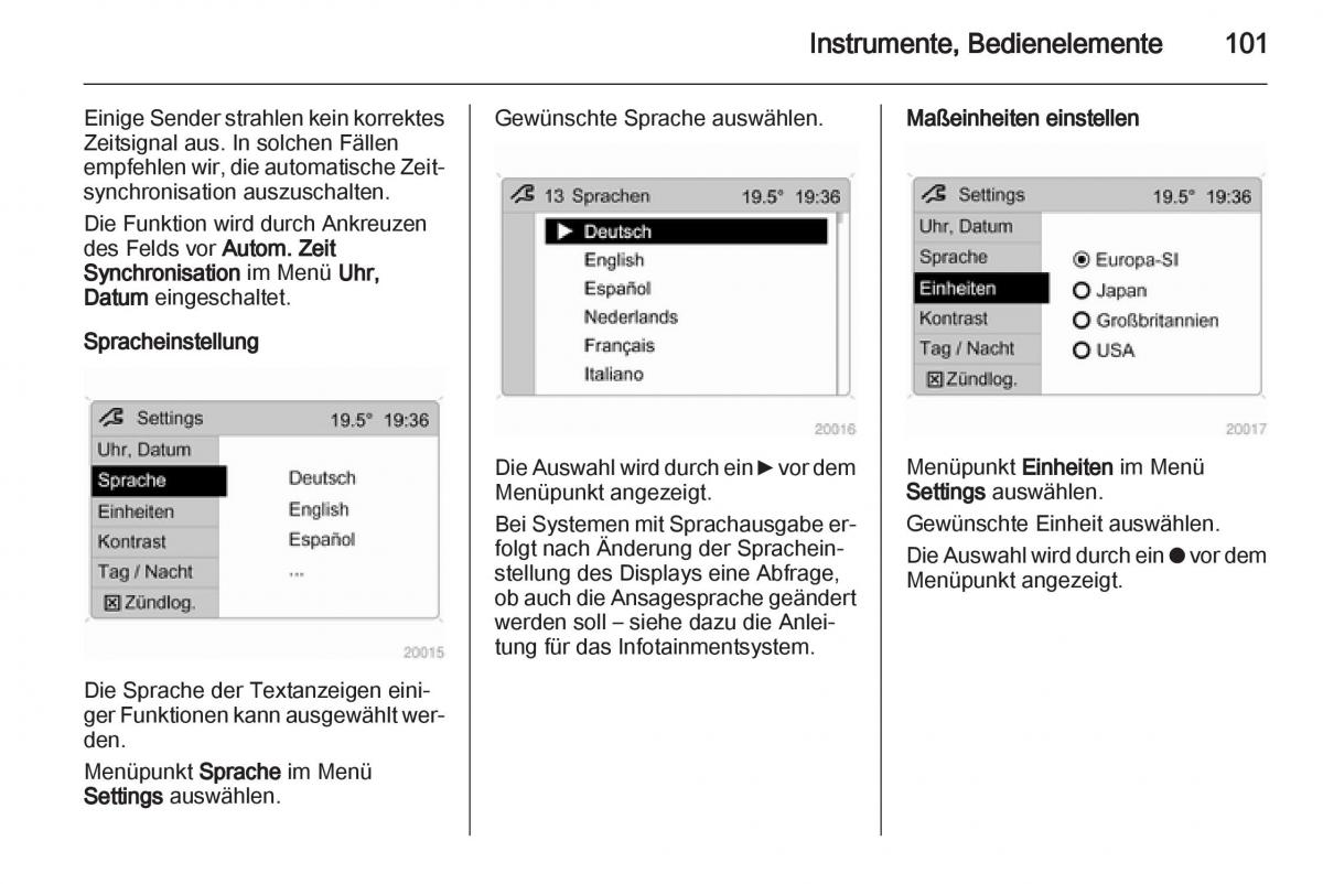 Opel Zafira B Handbuch / page 103