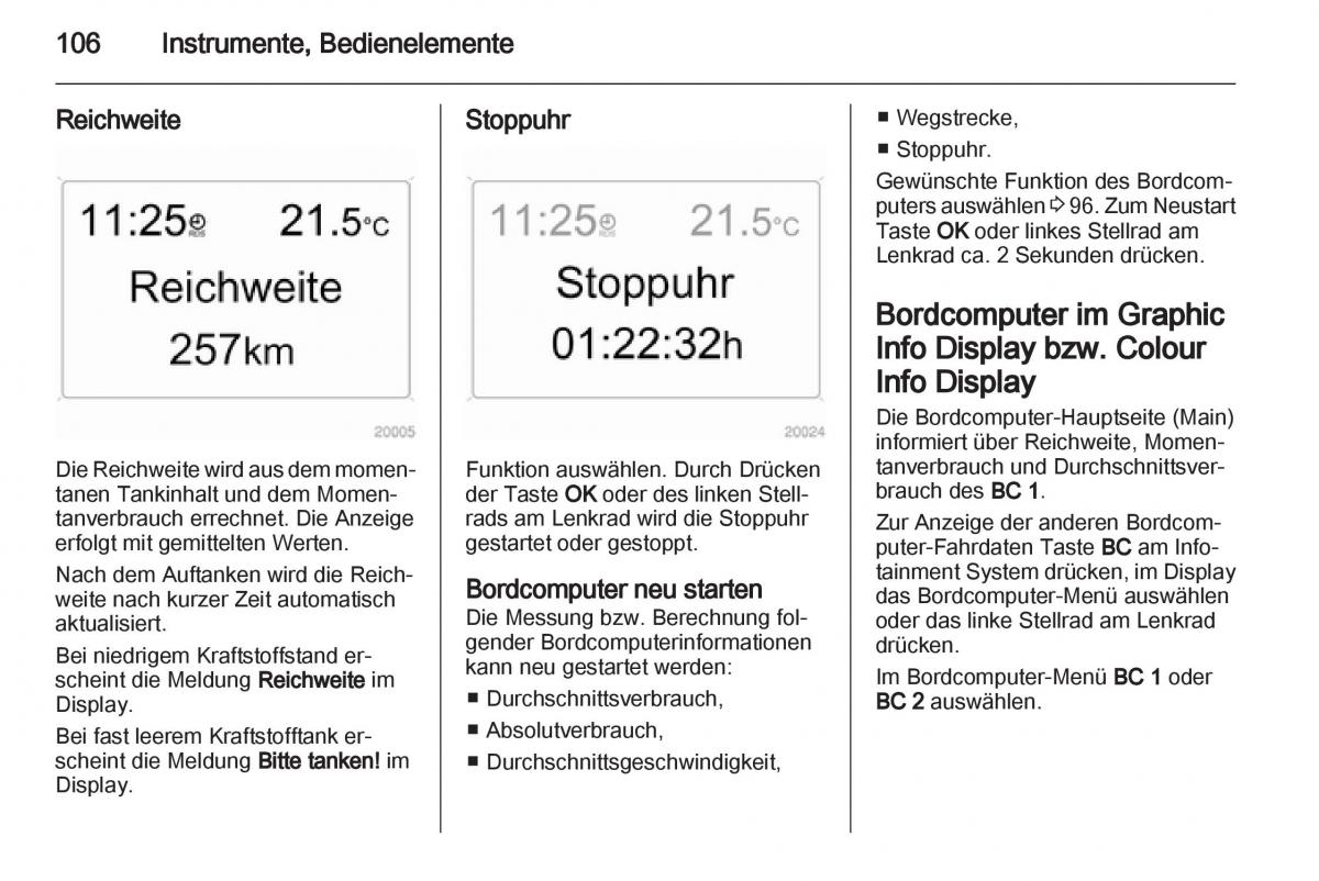 Opel Zafira B Handbuch / page 108