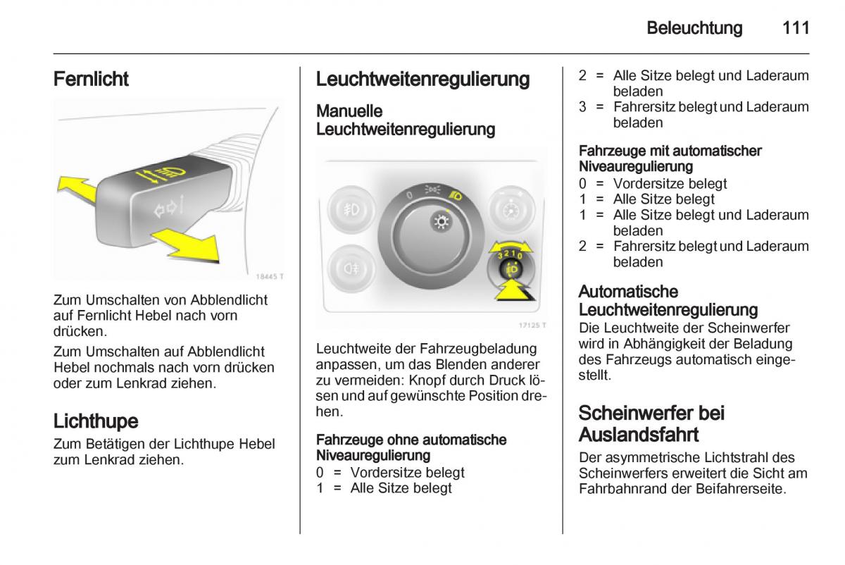 Opel Zafira B Handbuch / page 113