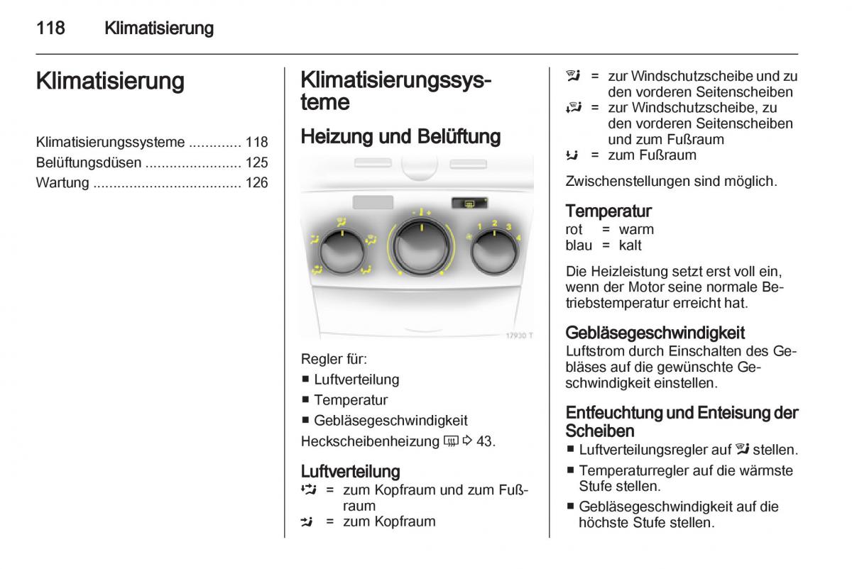 Opel Zafira B Handbuch / page 120