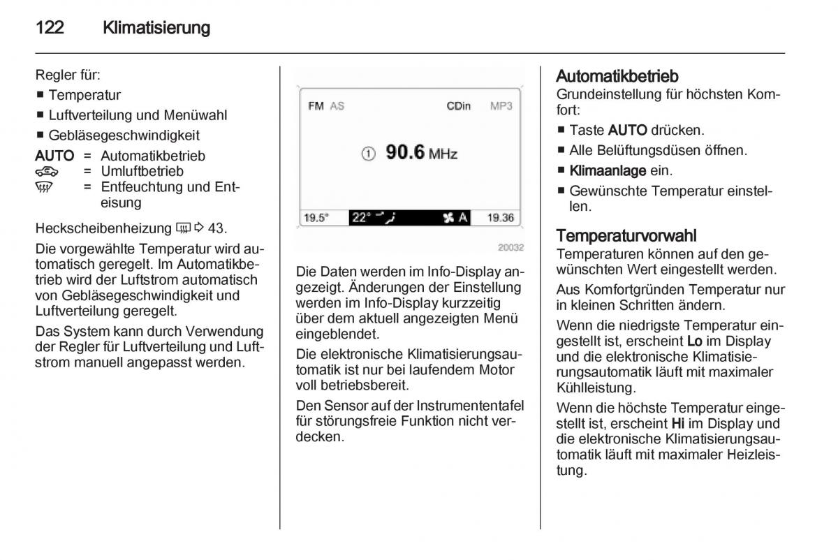 Opel Zafira B Handbuch / page 124