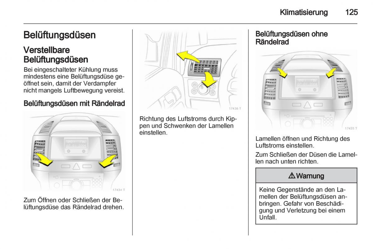 Opel Zafira B Handbuch / page 127