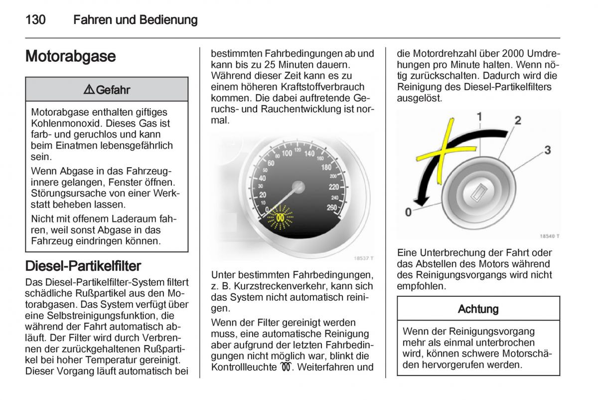 Opel Zafira B Handbuch / page 132