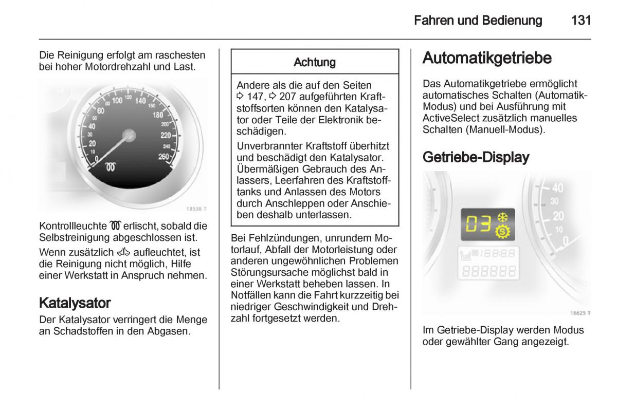 Opel Zafira B Handbuch / page 133